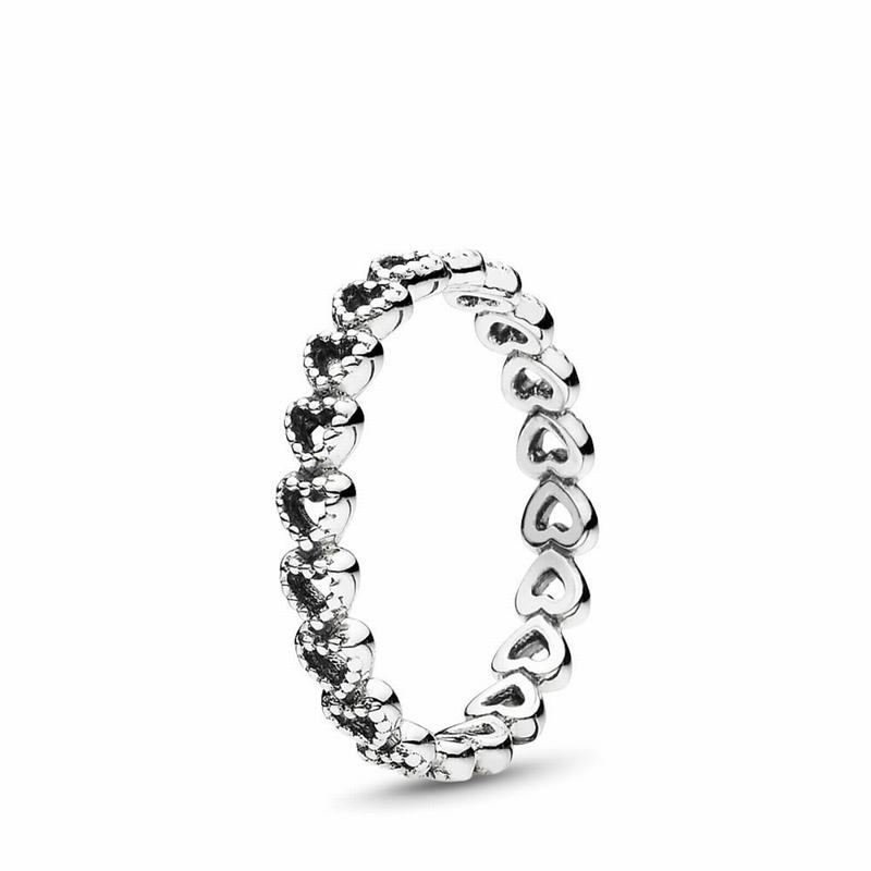 Pandora Band of Hearts Stackable Ring Silver Egypt ON4862105